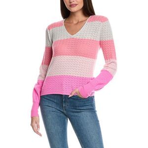 &Isla Womens  Dion Pointelle Cashmere Sweater, Pink